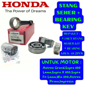 STANG SEHER+BEARING KEV 6304×2(2pcs) ASLI ORI HONDA Supra100 OLD/SupraX 100/Win 100/Astrea Prima ORI
