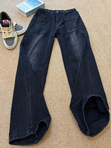 Cleanfit Mens Straight Leg Jeans Lightning Pattern Loose Fit American Style High Street Spring Autumn New Arrival Slimming Effect