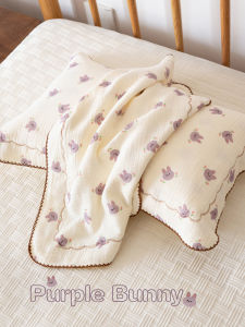 Class a Purple Rabbit Childrens Pillowcase 2024 New Full Cotton Six-layer Pure Cotton Gauze Newborn Baby Pillowcase