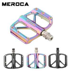 MEROCA MTB Pedals: Anti-Slip Metal Ultralight Quick-Release 3-Bearing Flat Footboard
