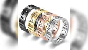 2023 New Stainless Steel Hollow Out Ring for Men Women Fashion Hollow Rune Design Finger Anillo Antiestres Anxiety Rings