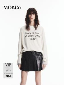 MO&Co. | Wool & Cashmere Blend Printed Sweater