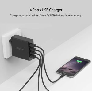ORICO USB sạc 4 cổng USB gắn tường sạc điện thoại 5v2.4a * 4 6a30w đầu ra USB sạc cho điện thoại di động