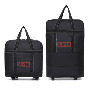Outdoor Foldable Expandable Luggage Bag Airplane Transportation Bag Large Capacity Oxford Travel Bag Swivel Wheel Moving Bag