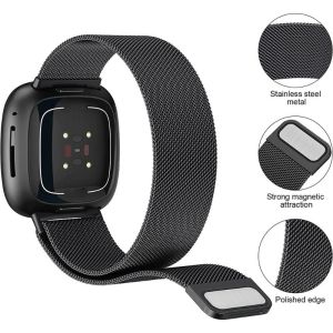 Milanese Loop Strap for Fitbit Versa 4 3 Band Magnetic Watchband Correa Stainless Steel Mesh Bracelet for Fitbit Sense 2/Sense