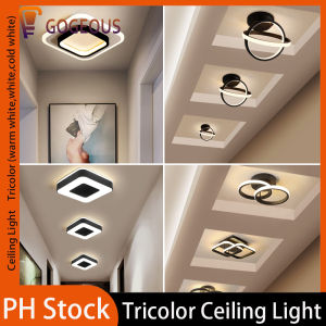 GOGEOUS Tricolor ceiling lights modern ceiling light led lights for house ceiling LED Aisle modern design ceiling lamp Home Lighting Led Surface Mounted led ceiling lights nordic ceiling light for living room bedroom corridor