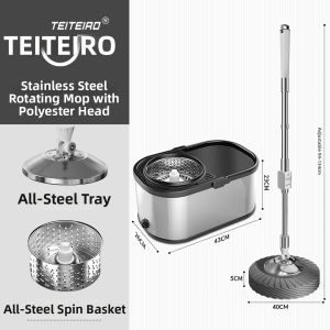 TEITEIRO | Spinning Mop Bucket Home Use Dehydrating Easy Cleaning