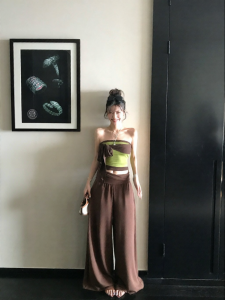 Breathable Cotton-like Spicy-sweet Style Two-piece Set Pants