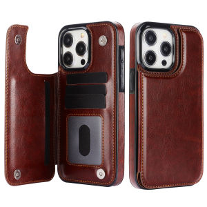 Flip PU Leather Phone Case for IPhone 13 12 Mini 17 Air 16E 16 15 Plus 14 11 Pro Max Wallet  with Card Holder Shockproof Cover