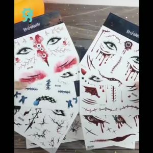 Stiker Tatto Halloween Luka Darah: Aksesori Pesta Halloween