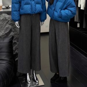 XUECAIQI | Youthful Blue Short Jacket With Tartan Trousers 2 Piece Set