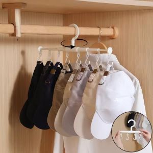 Polocat Portable Retractable Hanger Large Capacity 360°Rotation Hat Rack 8 Hook Hat Hook Underwear Tie Hook Clothes Drying Racks