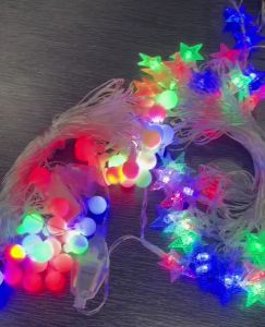 Lampu Tumblr LED 10 Meter Anggur Bola Bintang Star RGB // Bulat Warna Warni Natal Hias