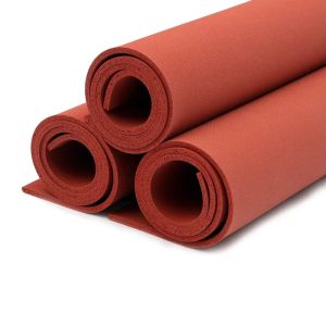 ความหนา 1-8 มม.ซิลิโคนโฟมฟองน้ําแผ่นแผ่น 200X200/300X300/500x500 มม.ความร้อนฉนวนกันความร้อนผ้าห่ม Strip สแควร์สีแดง