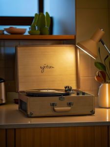 Syitren Caltus Black Vinyl Record Player Wood Integrated Retro Style Electric Turntable Analog Sound Crated by Syitren in China