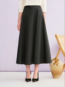Elegant Commuter Silk Blend A-Line Skirt
