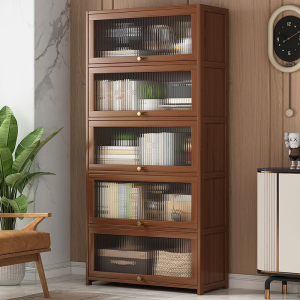 Display Storage Kitchen Cabinet3/4/5Layers Acrylic Space Saving Kitchen Bookshelf Cabinet Organzier Locker