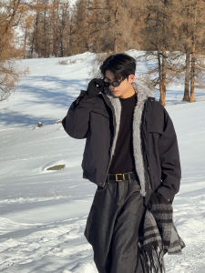 HUALUNDESIGN | Winter Cocky Style Fox Fur Collar Down Jacket For Men