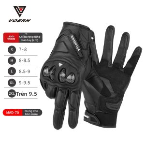 Găng Tay Bảo Vệ Ngã Xe Máy Sợi Carbon Da Thật Mùa Thu Đông