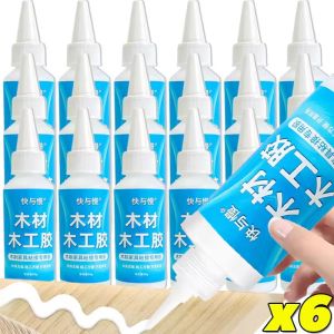 กาวไม้เนื้อแข็ง6ชิ้นสำหรับงานไม้พื้นยางสีขาวงานซ่อมเฟอร์นิเจอร์แห้งเร็วกาวยึดติดอเนกประสงค์