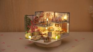 Mô hình đồ chơi sáng tạo DIY Nhà búp bê thủ công tự làm lấy bằng gỗ phong cách kiến trúc Trung Quốc cổ đại Nhã Cầm Các