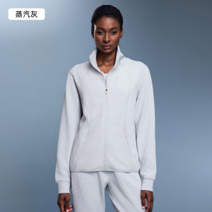 Womens Winter Fitness Sport Jacket Casual Loose Lightweight Stand Collar Comfortable Outdoor Running Top Set Breathable Polyester Fiber