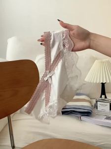 TERMEZY Quần Lót Ren Nữ Khoét Hở Quần Lót Ice Silk Satin Quần Đùi Cạp Thấp Mượt Mà Màu Trơn Quần Lót Thoáng Khí Cho Nữ