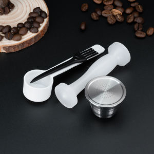 Reusable Coffee Capsule Compatible With Nespresso Original Models Stainless Steel Refillable Coffee Pod Filter Mug With A Tamper