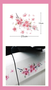 สติกเกอร์รถยนต์ลายซากุระแบบไวนิล สำหรับปิดรอยขีดข่วน ลายดอกไม้สีชมพู ใช้ติดกันชนรถยนต์ รถยนต์ และรถมอเตอร์ไซค์