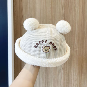 Adorable Bear Ear Warmer Cap for Babies Boys And Girls Autumn Winter Korean Style Child Warmth Hat Non-Flyting Fisherman Cap