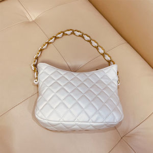 Classic Style Quilted Embroidery Thread Chain Underarm Bag Female Hobo Goatskin Feel Easiest for Match K-style Shoulder Accessible Luxury Handbag