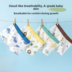 miiow | Childrens Cotton Underwear Boys A-Class Antibacterial Boxer Shorts Developmental Stage Flat Angle Briefs Soft Elastic Waistband