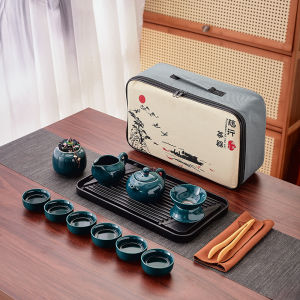 Bộ Trà Đi Du Lịch Bằng Gốm Sứ Cao Cấp Di Động Ngoài Trời Cho Khách Hàng Quà Tặng Bộ Trà Pha Trà Gongfu Chất Lượng Cao
