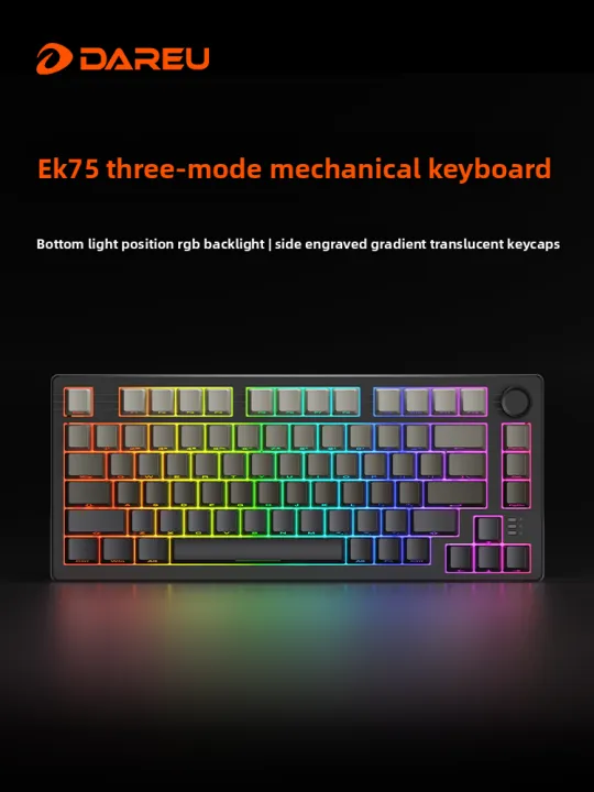 DAREU | Customizable Side-Engraved Mechanical Keyboard Gasket Mount Full-Key Hot-Swappable Tri-Mode Wireless Bluetooth
