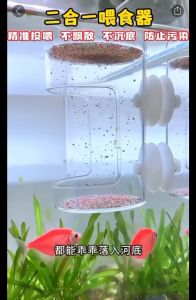 Acrylic suspensions hanging fish tank feeding suitable to all floating & sinking pellet