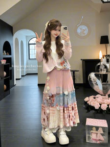 XUECAIQI | Spring Travel Ethnic Style Set Off-Shoulder Blouse and Skirt