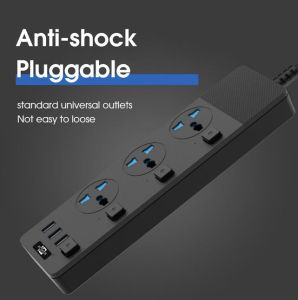 TB-T11 3 Universal Socket 3 USB Port Outlet Charger Heavy Duty Power Strip Extension with Switch