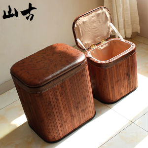 Storage Stool Storage Stool Solid Wood Living Room Low Stool Storage Box Can Sit Dirty Clothes Stool Home Doorway Shoe Change Stool