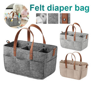 Large-Capacity Felt Bag Reusable Shopping Bag Stroller Bag Maternity Diaper Baby Bag Mummy Bag Hanging Nappy Diaper Bag Organizer Portable Storage Bag