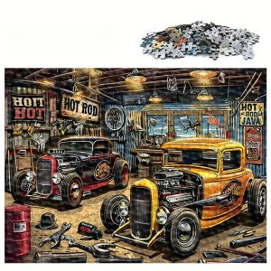500/1000pcs for Adults Jigsaw Puzzle - Challenging Large-Scale Brain Teaser with Complex Patterns Portable Box for Family Game