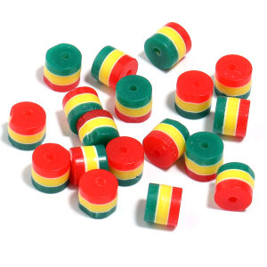 Bộ 50 Acrylic Miếng Đệm Hạt 6x6/8x9mm Sọc Hình Trụ Cho DIY Trang Sức Làm Vòng Tay Phụ Kiện Vòng Cổ - Ba Màu