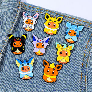 1pc Cute Pokemon Elf Kawaii Pikachu Eevee Character Enamel Pins - Fashion Jewelry Brooch for Clothing Backpack Lapel Kids Gifts