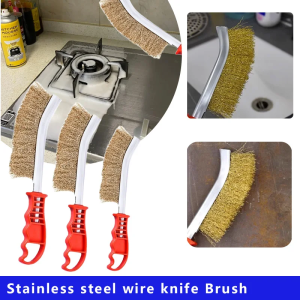 1-3pc Multi-function Tool Wire Brush Copper Plated Steel Wire Brush Abrasive Roller for Wood Metal Copper Brush Cleaning Tools