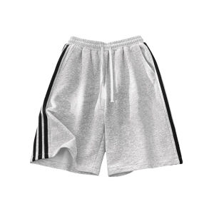 Quần Short Nam Dáng Rộng Thoải Mái Mùa Hè Phong Cách Đường Phố Quần Short Sọc Ba Sọc Có Dây Rút Cỡ Lớn 300 Pound