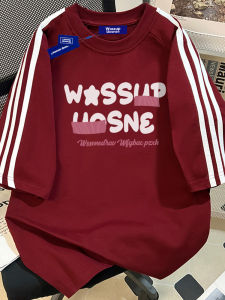 Wassupuonse Mens Loose Fit Short Sleeve T-Shirt Summer New Style Casual Letter Print Top Breathable Pure Cotton round Neck