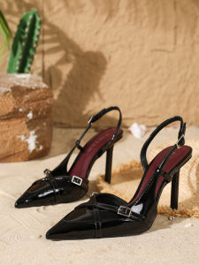 Elegant and Fashionable Womens Crystal Patent Leather Pointed-Toe High Heels Comfortable and Versatile Slim Stiletto Pumps