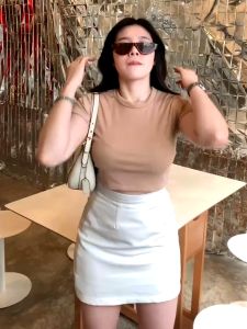 Crop Polos Wanita RIB Kaos Polos Atasan wanita