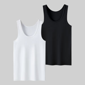 THREEGUN | 100 Cotton Ribbed Seamless Mens Vest