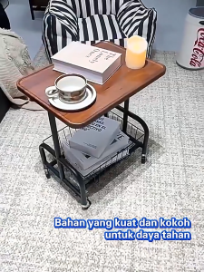 BMZAR Rak Troli Bergerak Meja Samping Sofa Meja Makan Samping Meja Kopi Rumah Sederhana dengan Roda