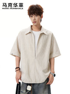 Mark Fairwhale | Old Money Style Short Sleeve Polo Shirt Summer Turn-Down Collar Loose